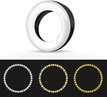XINBAOHONG Selfie Ring Light Rechargeable Portable Clip-on Selfie Fill Light with 40 LED for Smart Phone Photography, Camera Video, Girl