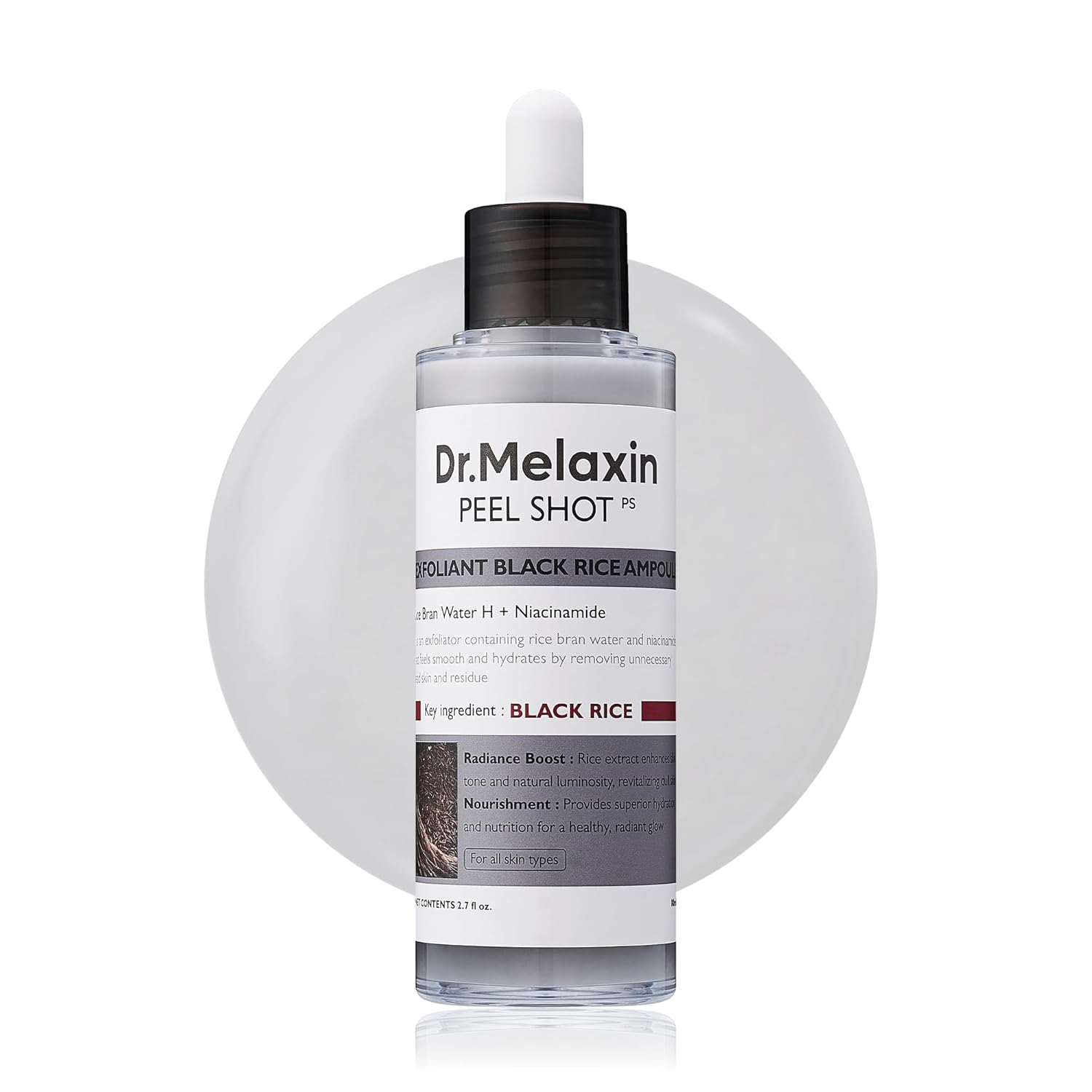 Peel Shot Glow Black Rice Ampoule - Soft Exfoliating Scrub & Blackhead Remover 80ml - Cart Shape