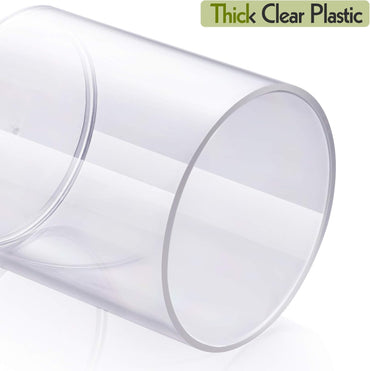 4 Pack Acrylic Qtip Holder Dispenser for Cotton Swabs, Balls, Pads, Floss Picks- Small Clear Plastic Canister Apothecary Jar Set, Bathroom Essentials Accessories Decor, Vanity Makeup Storage Organizer