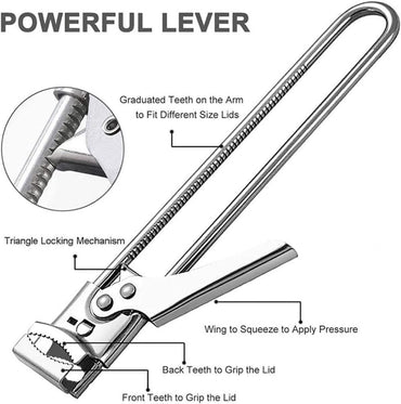 Master Jar & Bottle Opener, Adjustable Multifunctional Stainless Steel Can Opener Jar Lid Gripper, Manual,Kitchen Accessories