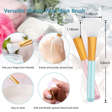 Silicone Face Scrubber, 2pcs Exfoliating Lip Brush, 2pcs Cleansing Brush,2pcs Face Mask Brush Exfoliator Blackhead Skin Care Tool