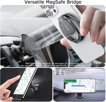 Magnetic Phone Ring Holder with Magsafe, Double Adjustable Gym Finger Ring Grip, Removable Phone Grip, for iPhone, iPad and Smartphones, Compatible with Magnetic Car Mount (Colorful)