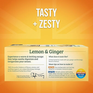 Twinings of London Flavoured Herbal Tea Lemon & Ginger 100 pckts - Cart Shape