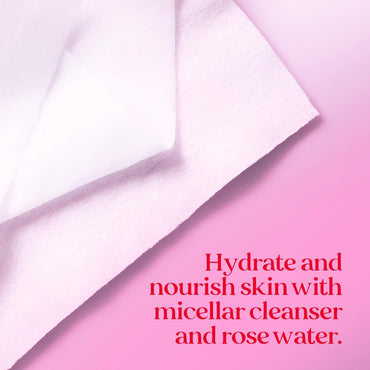 Burt's Bees Stocking Stuffers, Rose Water Face Wipes, for All Skin Types, Hydrating Micellar Makeup Remover & Facial Cleansing Towelettes, Skin Care Christmas Gifts, 30 Ct (3-Pack)