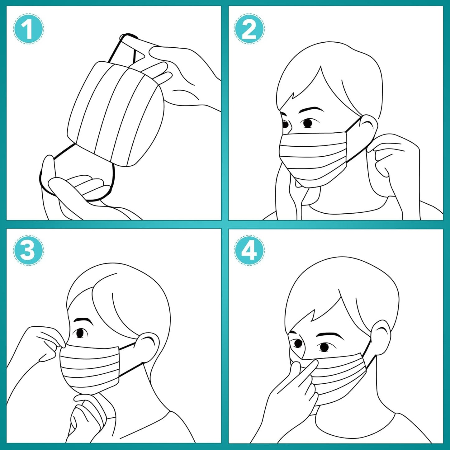 100 PCS Disposable Face Masks, Black Disposable Masks, 3 Ply Protection Face Masks