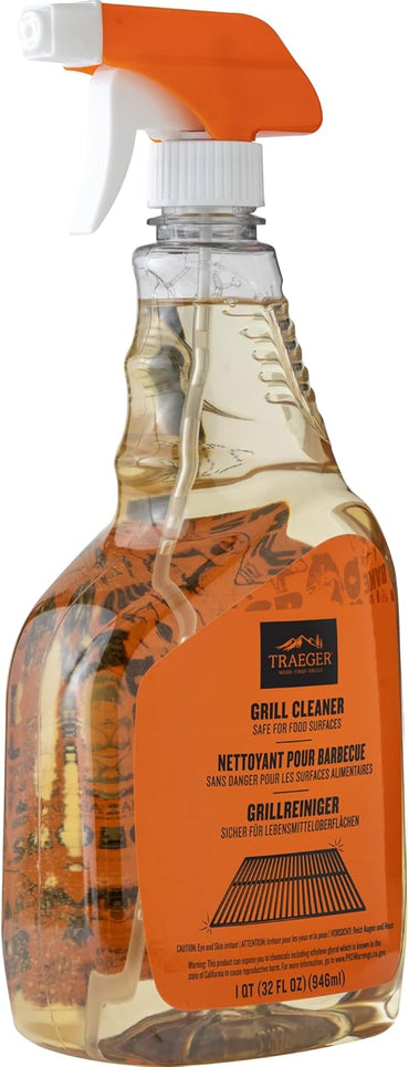 Traeger Grills BAC679 Grill Cleaner Spray Bottle, Grease Cutter, Keep Grill Shiny, No Harmful Chemicals, Citrus Scent, 946ml