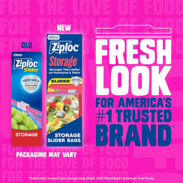 Ziploc Gallon Food Storage Slider Bags, Power Shield Technology for More Durability, 104 Bags Total