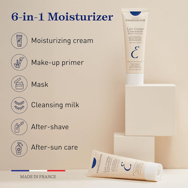 Embryolisse Lait-Crème Concentré, Multifunction Daily Face Moisturizer and Makeup Primer, Suitable for All Skin Types. French Face Cream With Shea Butter & Aloe Vera