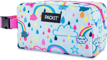 PackIt Freezable Snack Box, Rainbow Sky, Built with ECOFREEZE Technology, Collapsible, Reusable, Zip Closure with Buckle Handle, Great for All Ages and Fresh Snacks on the go