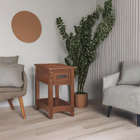Signature Design by Ashley Breegin New Traditional Wooden Chair Side End Table with 1 Drawer and 1 Fixed Shelf, Brown