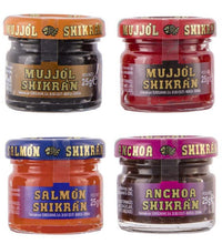 Eurocaviar - Shikran - Sampler pack: 4 x 0.88 oz Mullet Roe Black Caviar Pearls + Mullet Roe Red Caviar Pearls + Smoked Salmon Caviar Pearls + Anchovies Caviar Pearls [Premium Caviar Alternative]