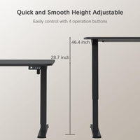 Furmax 55 x 24 Inches Electric Height Adjustable Standing Desk Large Sit Stand Up Desk Home Office Computer Desk Memory Preset with T-Shaped Metal Bracket, Black