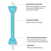 oogiebear Baby Nose Cleaner & Ear Wax Removal Tool - Safe Booger & Earwax Removal for Newborns, Infants, Toddlers - Dual-Ended - Essential Baby Stuff