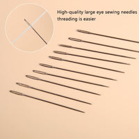 23 PCS Large Eye Sewing Needles, 2.36in Sewing Sharp Needles, Leather Embroidery Thread Needle, Stainless Steel Yarn Knitting Needle with a 3.3in Plastic Bottle