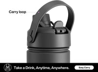 POWCAN 26 oz Insulated Water Bottle with 2-in-1 Straw and Spout Lid, Keep Cold 24H, Leak-Proof, Fits in Car Cup Holder, Stainless Steel Water Bottle for Sports, Travel, and School (Dark Knight)