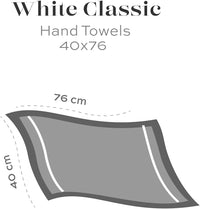 Luxury White Hand Towels - Soft 100% Turkish Cotton | Highly Absorbent Hotel spa Bathroom Towel Collection | 16x30 Inch | Set of 6