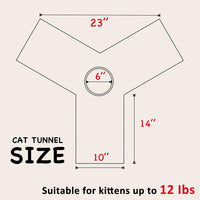 Tempcore Pet Cat Tunnel Tube Cat Toys 3 Way Collapsible, Tunnels for Indoor Cats，Kitty Bored Peek Hole Toy Ball Cat, Puppy, Kitty, Kitten, Rabbit