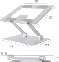 Sturdy and Portable Ergonomic Laptop Stand for Desk, Adjustable Riser, Fits all Laptops and Notebooks up to 17.3 Inch, Silver, 10 x 8.7 x 6 in