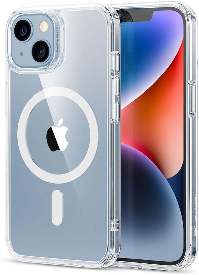 ESR for iPhone 14/iPhone 13 Case, Compatible with MagSafe, Classic Hybrid Magnetic Mobile Phone Case iPhone 14/13 Case, Military Standard, Drop Protection, Clear