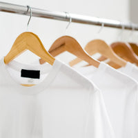 KEPLIN Strong Walnut Wood Wooden Coat Hangers with 360 Degree Rotatory Hook & Round Trouser Bar & Shoulder Notches - Durable Wardrobe Space Saver (Natural, 20 Pack)