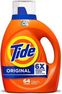 Tide Liquid Laundry Detergent, Original, 64 loads, 84 fl oz, HE Compatible (Packaging May Vary)