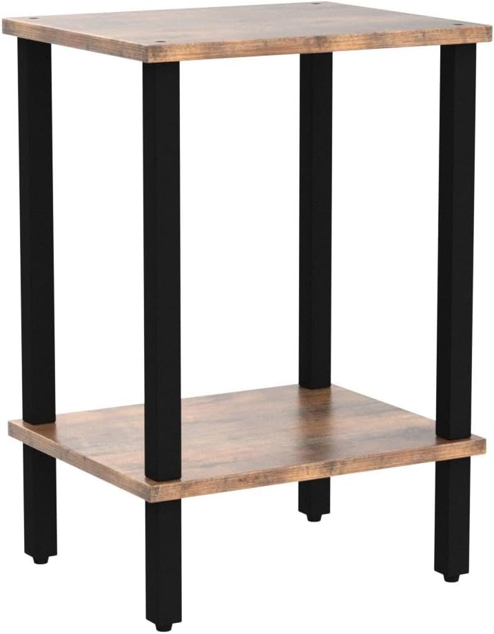 TUTOTAK End Table, Set of 2, Side Table, Nightstand, 2-Tier Storage Shelf, Sofa Table for Small Space, Living Room, Bed Room TB01BB035