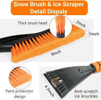 Snow Brush & Ice Scraper, 27'', Ice Scrapers for Car Windshield, Detachable Snow Removal Tool with Ergonomic Foam Grip for Cars, Suvs, Trucks