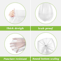 4 Gallon 330 Counts Strong Trash Bags Garbage Bags by Teivio, Bathroom Trash Can Bin Liners, Small Plastic Bags for home office kitchen (Clear)