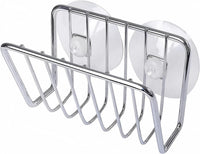 Toplife Sponge Holder for Kitchen Sink, Stainless Steel Suction Cup Sponge Caddy - Silver