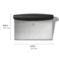 OXO Good Grips Stainless Steel Multi-Purpose Scraper & Chopper, Dough Cutter for Pizza, Bread and Cookie Dough, Multi-Purpose Vegetable Chopper, Dishwasher-Safe Kitchen Essential