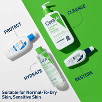CeraVe Hydrating Toner for Face Non-Alcoholic with Hyaluronic Acid, Niacinamide, and Ceramides for Sensitive Dry Skin, Fragrance-Free Non Comedogenic, Full Size, 6.8 Fl Oz