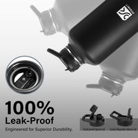 Insulated Water Bottle | Thickened Stainless Steel Vacuum Metal Thermos | Portable Sports Half Gallon Large Water Jug for Gym and Hiking with Straw, Carrier Bag, Handle Strap | BPA-Free 64 oz