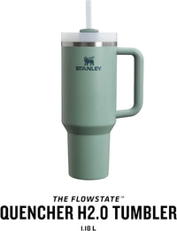 STANLEY Quencher H2.0 Flowstate Tumbler 1.2L - Cold for 11 Hours - Iced for 48 Hours - Metal Water Bottle with Straw, Handle and Lid - Dishwasher Safe - Travel Mug for Cold Drinks