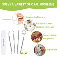 Dental Tools, Professional Teeth Cleaning Oral Care Hygiene Kit, Stainless Steel Dental Pick Tooth Scraper Tartar Plaque Remover for Dentist, Personal, Pet Use with Storage Box