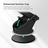 iOttie Easy One Touch Signature Dashboard & Windshield Universal Car Mount Phone Holder Desk Stand with Suction Cup Base and Telescopic Arm for iPhone, Samsung, Google, More Smartphones