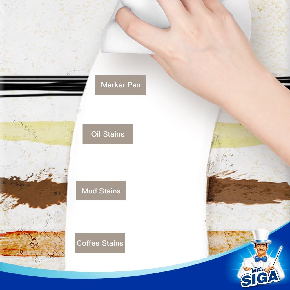 MR.SIGA Multi-Functional Eraser Sponge, Magic Cleaning Pads for Kitchen Household Cleaning, 12 Count, Size 4.7" x 2.4" x 1.2"