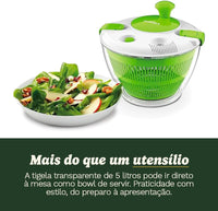 Cuisinart Large Spin Stop Salad Spinner- Wash, Spin & Dry Salad Greens, Fruits & Vegetables, 5qt, CTG-00-SAS1