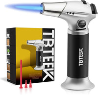 TBTeek Blow Torch, Fit All Tanks Kitchen Blow Torch with Safety Lock & Adjustable Flame for Cooking, BBQ, Baking, Brulee, Creme, DIY Soldering(Butane Not Included)