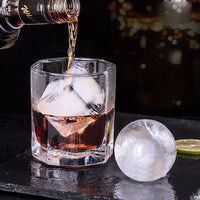 ROTTAY Ice Cube Trays (Set of 2), Sphere Ice Ball Maker with Lid & Large Square Ice Cube Maker for Whiskey, Cocktails and Homemade, Keep Drinks Chilled Black