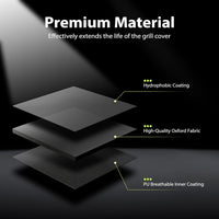 Grill Cover for Outdoor Grill, Universal Fit 45"-75" BBQ Gas Grill Waterproof Anti-UV Oxford Fabric Windproof Design with Adjustable Straps, Fits Weber/Char-Broil/Nexgrill and More (58")