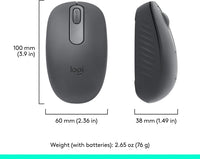 Logitech M196 Bluetooth Wireless Mouse, Compact and Portable Mouse for Laptops, Tablets and More, 12-Month Battery, Smooth Tracking, Compatible with PC and Mac, Windows and macOS - Graphite