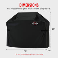 Grillman Grill Cover, BBQ Outdoor Grill Covers, Charcoal, Gas Grills, Waterproof, Rip-Proof, Weather-Resistant, Anti-UV, Barbecue Cover for Weber, Genesis, Charbroil, Nexgrill, etc (Black, 58 Inch)