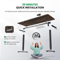SIAGO Electric Standing Desk Adjustable - 63 x 24 Inch Sit Stand up Desk with Cable Management - 3 Memory Preset Adjustable Height Table