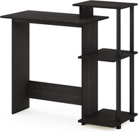 Furinno EFFICIENT Desk, Gaming Desk, with 3 Open Side Shelves, Laptop Notebook Computer Desk,Office Desk for Home Office, Study Room, Dorm, Espresso