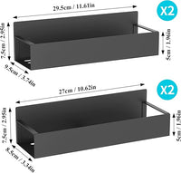 Metal 4 Pack Magnetic Spice Storage Rack Organizer for Refrigerator and Oven, Black Fridge Organizers and Storage