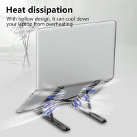 Laptop Stand for Desk, Adjustable Laptop Riser ABS+Silicone Foldable Portable Notebook Holder, Ventilated Cooling Notebook Mount Computer Stand for 10-15.6” Laptops,Tablets-Black