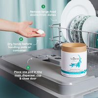 Unscented Dishwasher Pods by AspenClean, Dye-Free, Zero Plastic, EWG Verified™, Vegan, Eco-Friendly, Natural Dishwasher Detergent - 28 Count