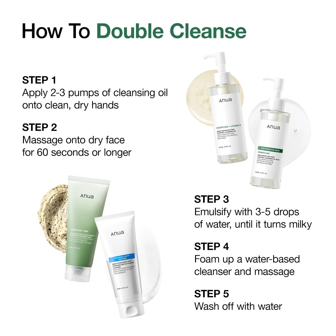 Anua Heartleaf Pore Control Cleansing Oil, Makeup Remover, Korean Skincare 6.76oz - Cart Shape