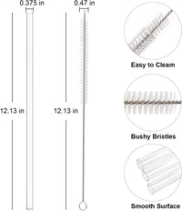 Replacement Straw Compatible with Stanley 40 oz 30 oz Cup Tumbler, 6 Pack Reusable Straw with Cleaning Brush, Plastic, Clear