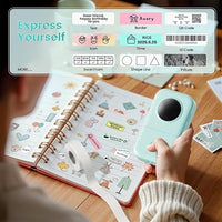 Phomemo Label Maker, D30 Portable Bluetooth Mini Label Printer Machine, Smartphone Handheld Thermal Sticker Small Labeler Multiple Templates Fonts Icon Inkless Custom Label for Home Kids, School Item